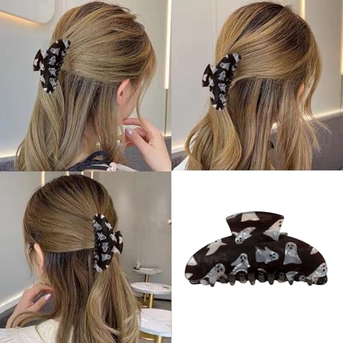 WULIUFLY Halloween Ghost Hair Claw Clips for Women & Girls - Black, Color-8