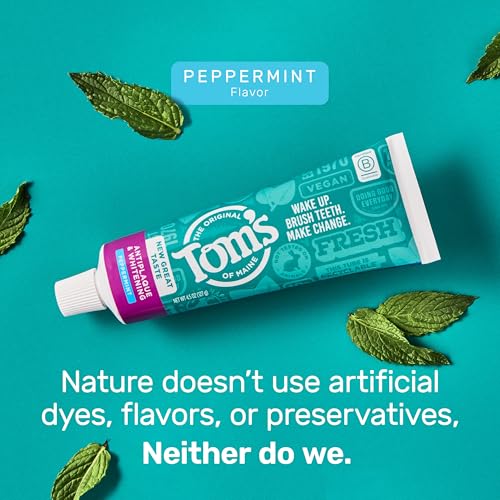 Tom's of Maine Antiplaque Whitening Toothpaste, Peppermint, 2-Pack