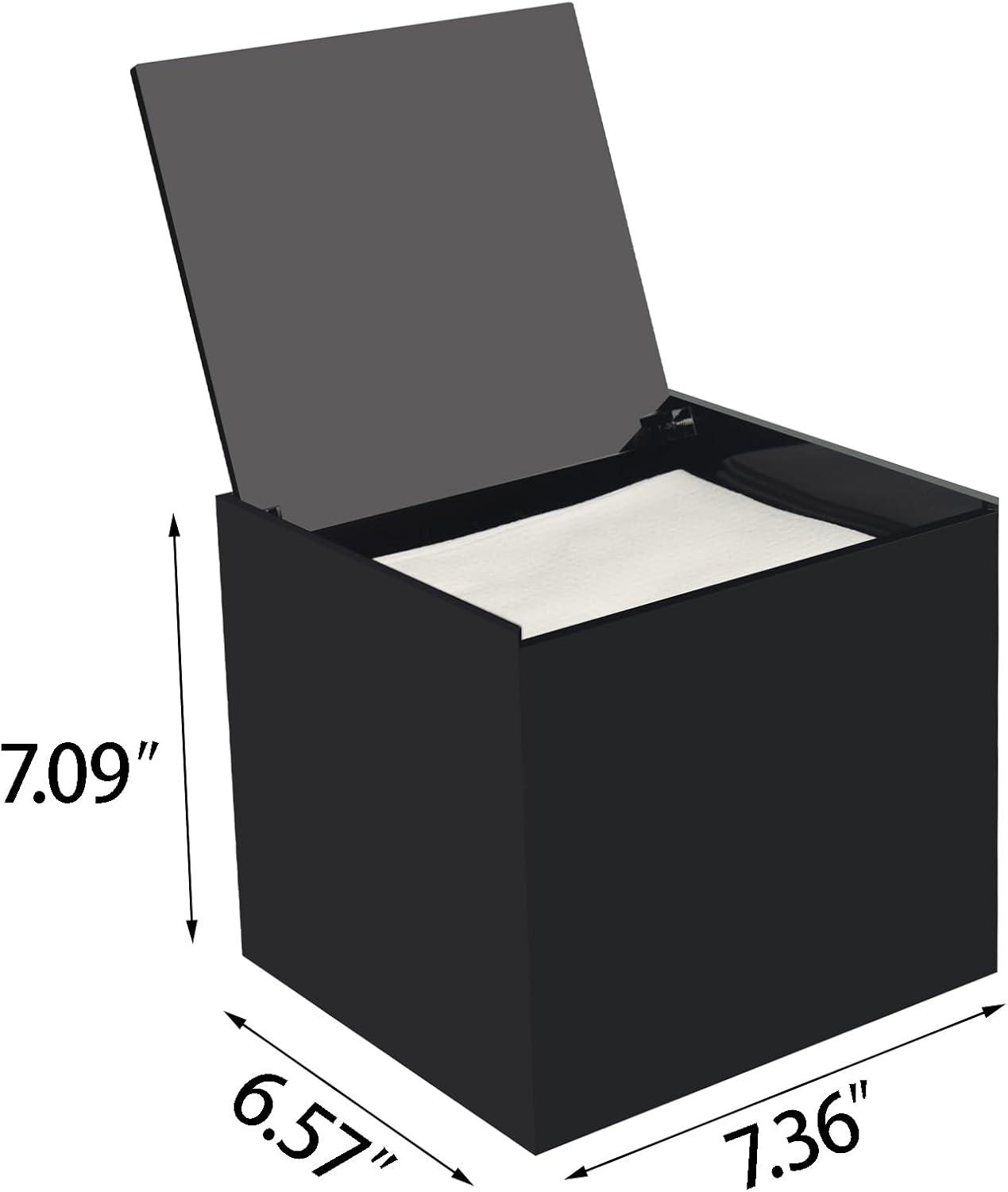 Acrylic Disposable Face Towel Holder Storage Box - Black Design for Easy Organization