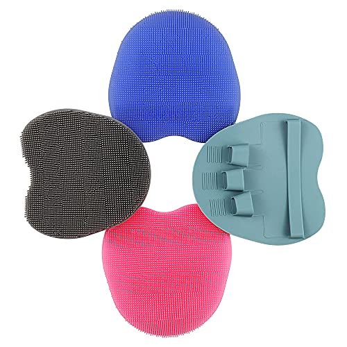 HOMMIESAFE Silicone Body Exfoliating Shower Brush - 4 Pack Scrubber Set