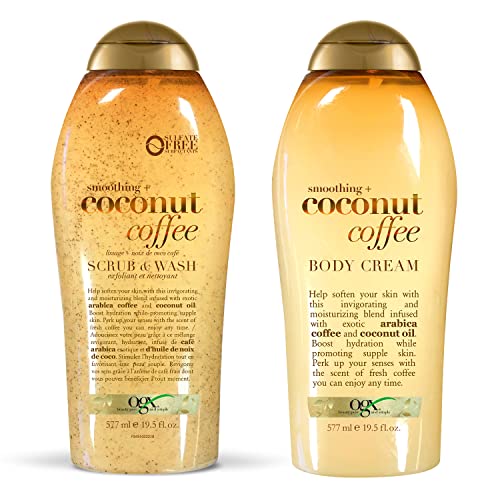 OGX Smoothing + Coconut Coffee Exfoliating Body Scrub, 19.5oz