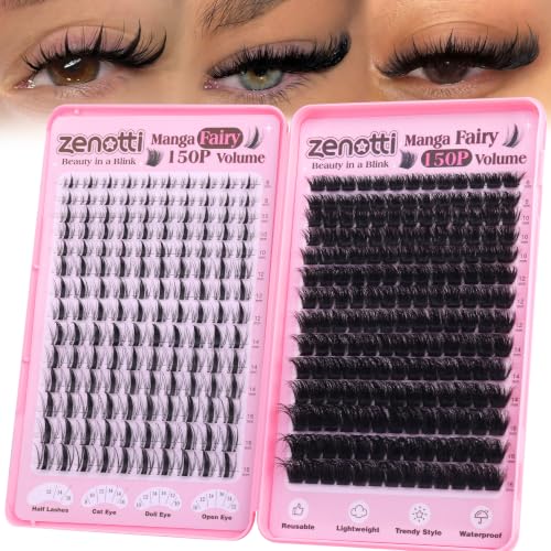 Zenotti Fluff 150D+ Manga Fairy Lash Clusters – Wispy Volume Eyelashes