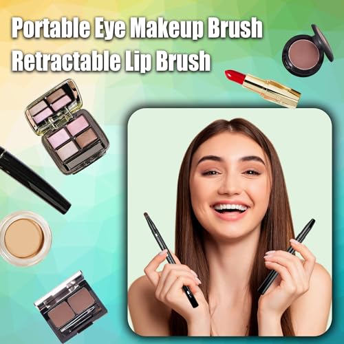 Zylsnice 4-in-1 Eye & Lip Brush Set - Travel-Friendly Makeup Brushes