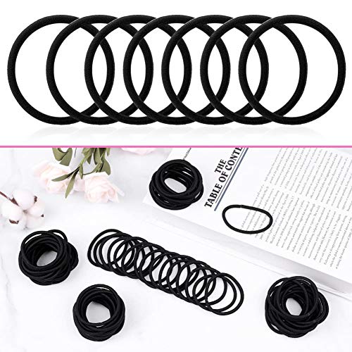 Anezus 200 Pcs Black Hair Ties - Small Elastic Bands (Pack of 2)