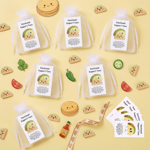 Huwena 30 Mini Taco Resin Gifts with Positive Cards & Bags