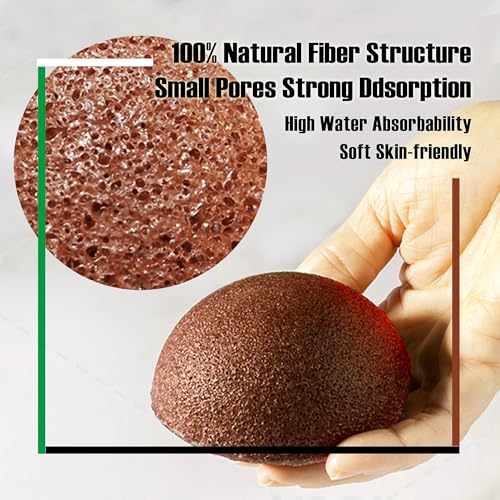 Natural Konjac Facial Sponges 2-Pack - Gentle Exfoliating Cleansing Pads for Face & Body