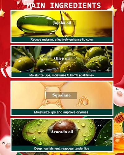 YizanYan 10Pcs Christmas Lip Balm Set – Natural Hydration & Nourishment, Non-Sticky Lip Care Gift