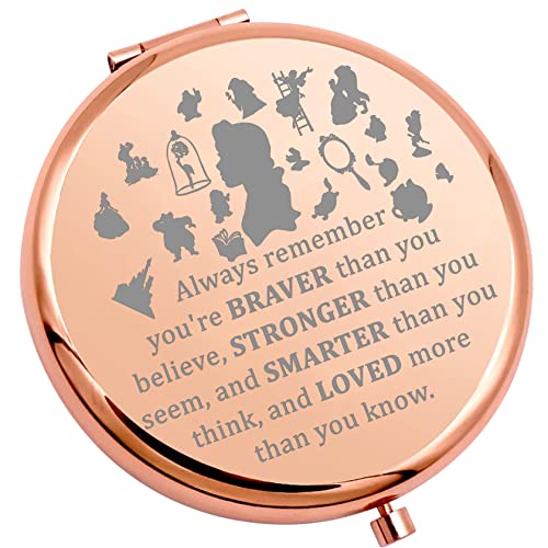 Inspirational Quote Compact Mirror - Double-Sided Travel Pocket Mirror