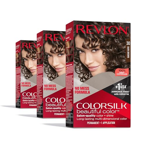 Revlon ColorSilk Permanent Hair Color - 30 Dark Brown (3 Pack)