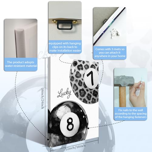 3-Piece Black and White Leopard Canvas Wall Art Set - 12x16