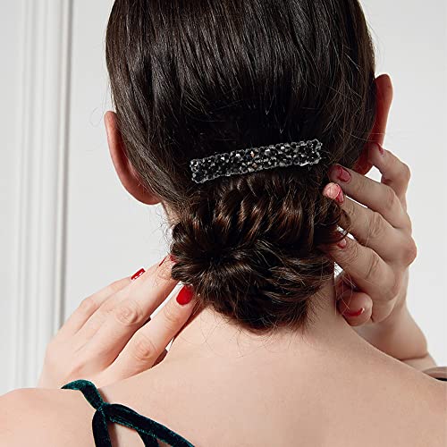 VinBee Crystal Rhinestone Hair Barrettes - 7 Piece Set for Women and Girls