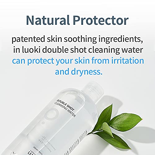 Luoki Double Shot Micellar Cleansing Water, Hypoallergenic Makeup Remover 500ml