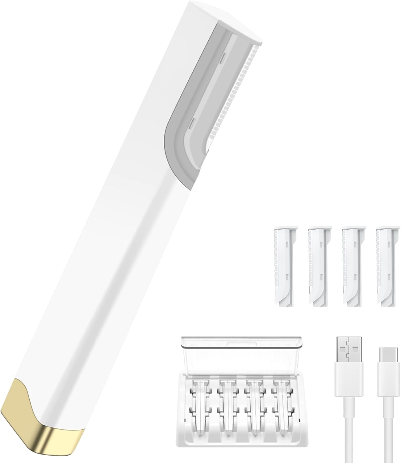 Sonic Dermaplane Razor for Women - Professional Exfoliating Tool with LED Light & 5 Blades | Rechargeable Face Scraper