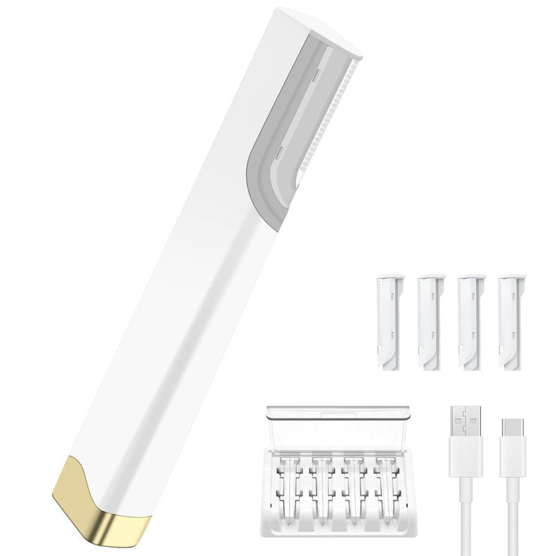 Sonic Dermaplane Razor for Women Face, Professional Dermaplaning Tool with LED Light & 5 Replacement Blades, Ultrasonic Face Scraper for Exfoliating Dead Skin, Peach Fuzz Removal, Rechargeable