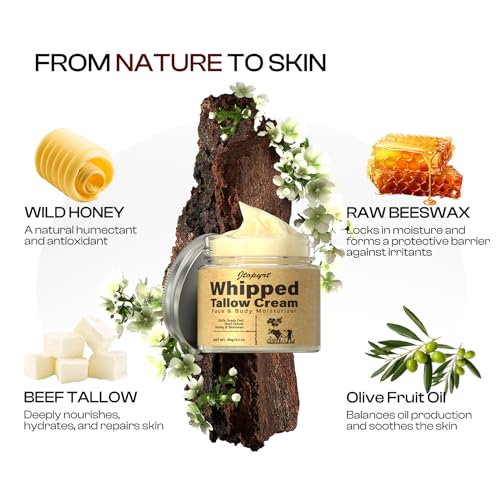 Organic Beef Tallow Skin Balm with Honey - Deep Moisturizer for All Skin Types