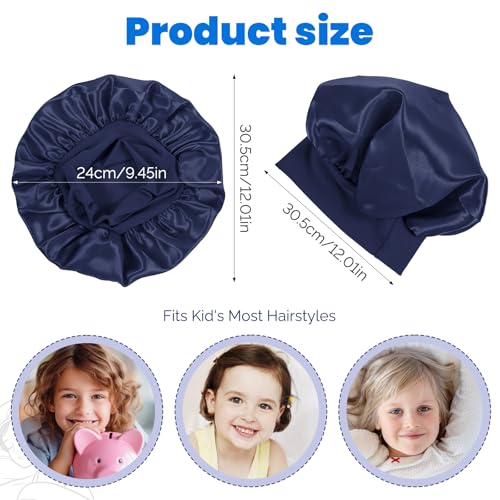 Kids Satin Silk Bonnet Set - Baby Girl & Boy Sleep Caps, 3 Colors