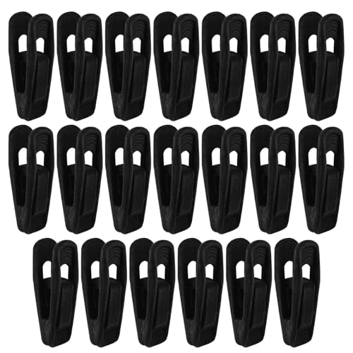 20 Pcs Black Velvet Hangers Clips for Pants, Skirts & Scarves