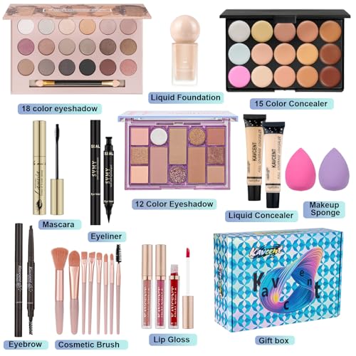 KAVCENT KT18 Eyeshadow Medium Makeup Kit for Teens & Women - Full Set