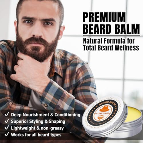 XIKEZAN Fathers Day Gifts for Dad Husband,Beard Kit for Men Grooming & Care w/Beard Conditioner, Wash,Oil,Balm,Birthday Valentines Easter Gifts for Mens Him Boyfriend Christmas Stocking Stuffers