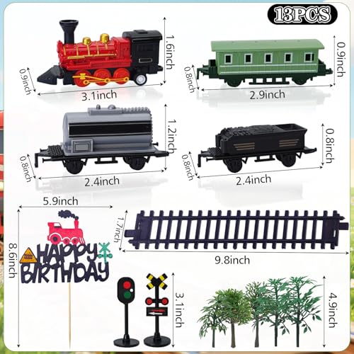 13-Piece Train Theme Cake Topper Set for Birthday Parties