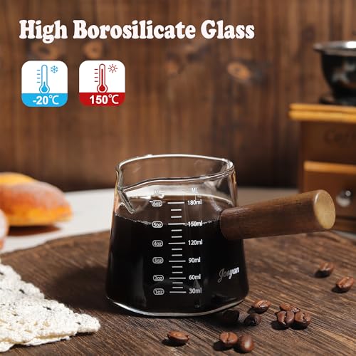 Joeyan 6 oz Borosilicate Glass Measuring Cup with Double Spouts