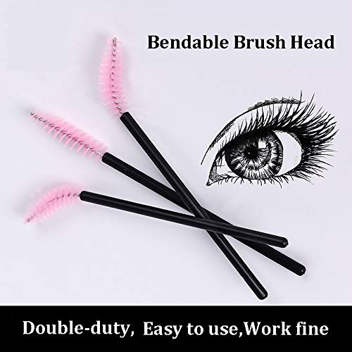 200 Pcs Disposable Eyelash Mascara Brushes with Bamboo Handle