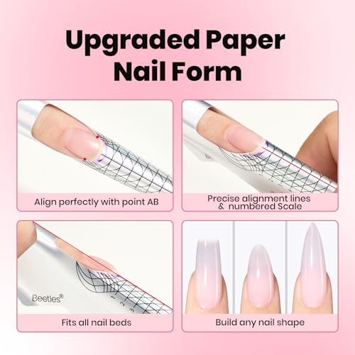 Beetles Builder Gel for Nails - 3 Colors (Clear, Nude, Pink) 9-in-1 Gel Kit - Classic Neutral Variant