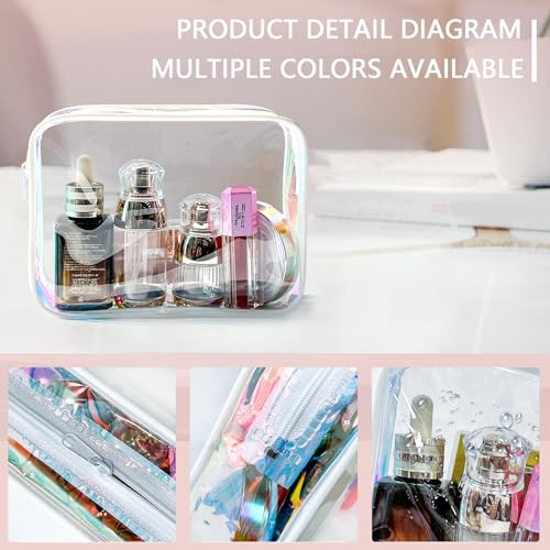 TSA Approved Clear Toiletry Bag - 7" x 2.3" x 4.7" PVC Travel Pouch