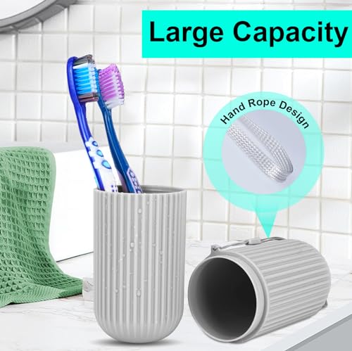 UCEC Portable Toothbrush Case 2-Pack, 7.7 Inch - Grey & White