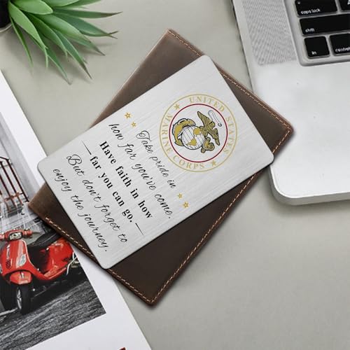 Marine Graduation Prayer Card - Engraved Thank You Gift for Veterans