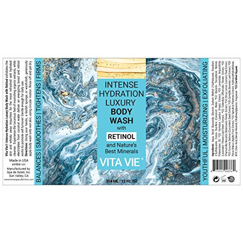 Vita Vie Intense Hydration Exfoliating Body Wash with Retinol, 12 oz