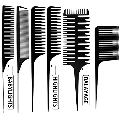 Patelai 6 Pcs Highlighting Comb Set - Various Styles for Hair Dyeing