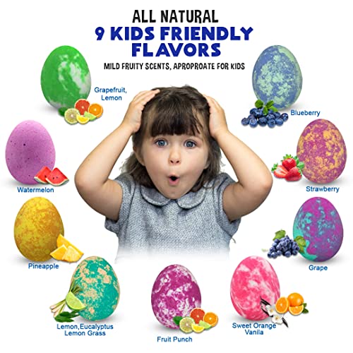 Mineral Me Dino Egg Bath Bombs for Kids with Surprise Toy & Wooden Puzzle (Dino Egg)