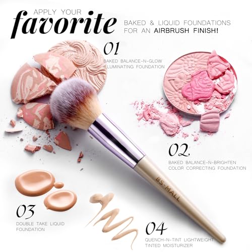 BS-MALL Makeup Brush Set 18 Pcs Professional Foundation Powder Concealers Eyeshadow Blush Synthetic Makeup Brushes with Labeled instruction Black Case Upgraded Version