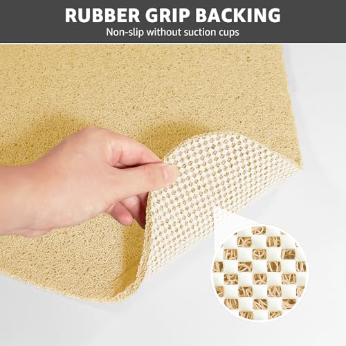 Yolife Triangle Shower Mat 23.6" x 23.6" - Soft Anti-Slip PVC