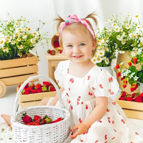 3-Piece Strawberry Knotted Headband Set for Women and Girls, Non-Slip