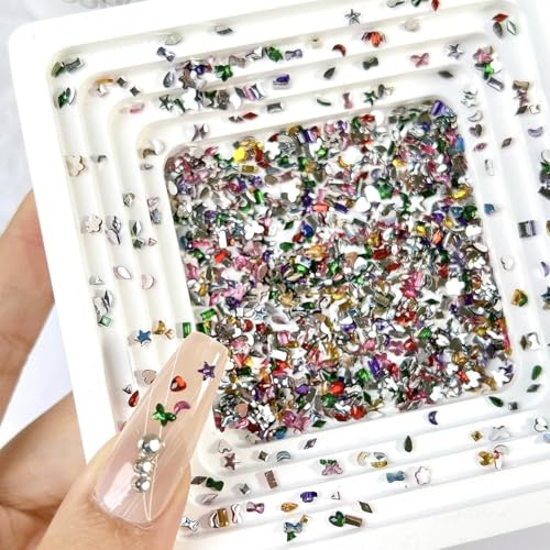 3000PCS Colorful 3D Nail Art Rhinestones Charms for DIY Designs