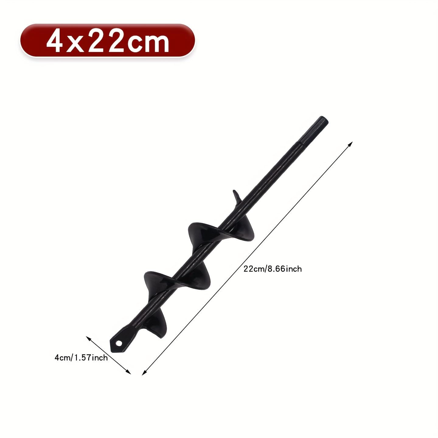 Garden Auger Spiral Drill Bit Gardening Flower Planter Earth Drill Planting Hole Digger Tool Loose Soil Drill Bit Accessories (4cm*22cm)