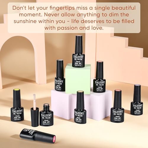 YALSYNY 60-Piece Gel Nail Polish Kit with 55 Colors and Top & Base Coat