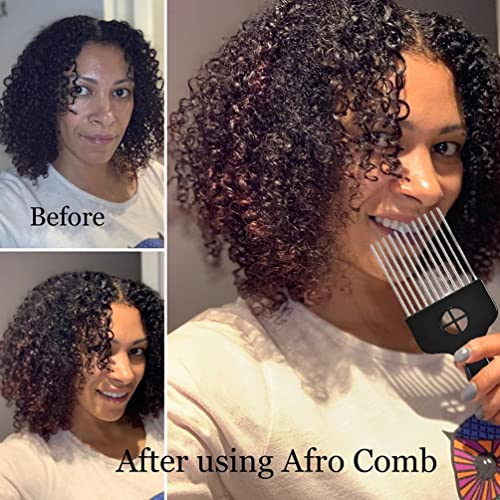2-Pack Metal Hair Picks for Afro & Curly Hair Styling