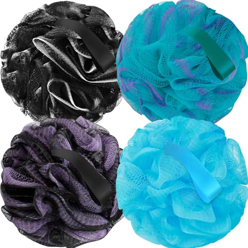 Carrie Joe 4-Pack Dark Jungle Loofah Sponges for Body Wash & Exfoliation, 60G