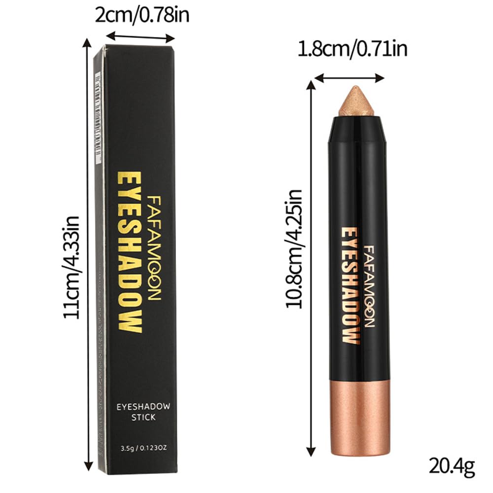 Monochrome Cream Glitter Eye Shadow Stick Palette - 2-in-1 Waterproof Eyeshadow & Eyeliner Pencil for Mature Women | Vegan & Cruelty-Free | 06 Shimmer Dark Brown