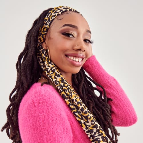 Kiss Colors & Care Satin Wrap Scarf - Leopard Print, Multi-Purpose Hair Protection