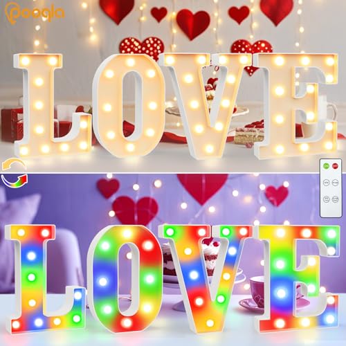 Light Up Marquee Letter A with Remote - Colorful LED Night Light