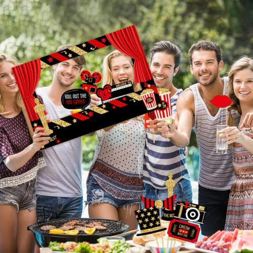 Hollywood Movie Night Party Decorations - 21 Photo Booth Props