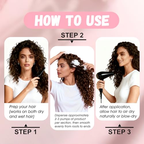 Luxfume Air-Curl Mousse for Natural Curl & Shine, Volumizing Hair Foam