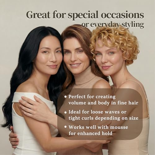 26pcs Ceramic Thermal Hair Rollers Set - Bean Paste Color for Heatless Curls, Waves & Volume
