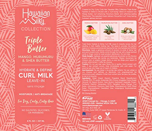 Hawaiian Silky Mango & Murumuru Leave-In Curl Milk - Hydrating Moisture for Curly Hair