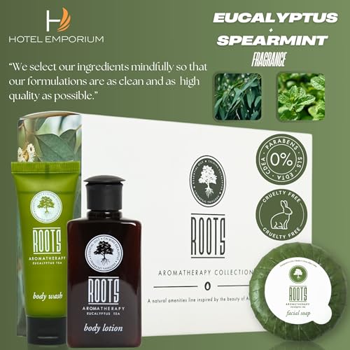 Roots Aromatherapy Travel Shampoo & Conditioner Set 1 Pack, Eucalyptus Tea