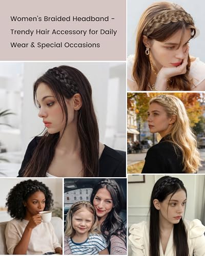NAISIER Braided Hair Headband Set 30H/613 - 2 Pcs Chunky Wide Bands